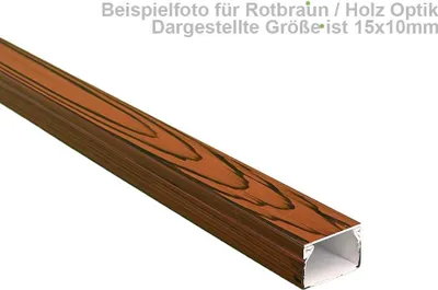 Produktbild von Kabelkanal 40x25 mm Rot Braun Holzoptik – 1 m – zum Schrauben – Kunststoff