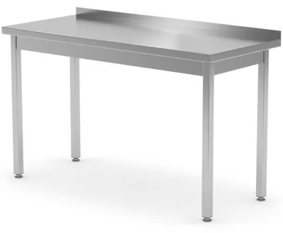Image de Table de travail en acier inoxydable - Table de cuisine - Banc de travail pour la restauration - 120x70x85 cm - Avec rebord surélevé