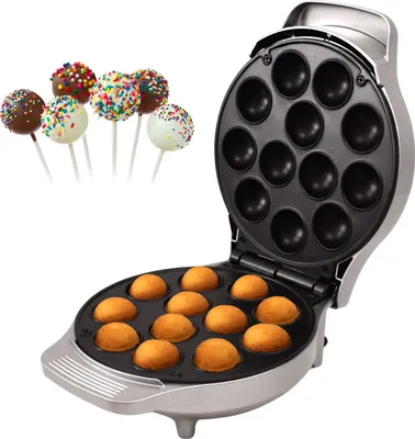 Produktbild von Syntrox Germany Cake Pop Maker 1200W für 12 Pops Antihaft silber