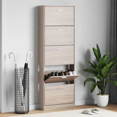 Zdjęcie produktu dla vidaXL Szafka na buty z 5 półkami na buty o wyglądzie drewna dębowego