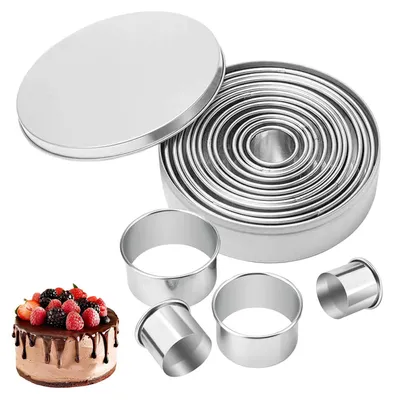 Zdjęcie produktu dla Okrągłe foremki do wycinania, 12 sztuk, stal nierdzewna, średnica od 3 cm do 12 cm