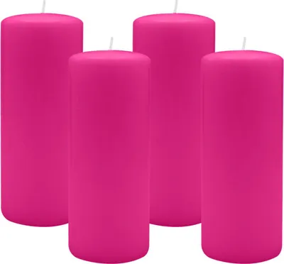 Produktbild von 4er Set Adventskranzkerzen Fuchsia Pink Ø 80 x 200 mm