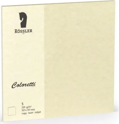 Produktbild von Doppelkarte 157x157 coloretti 5 Stück Creme Pergament