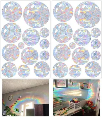Produktbild von Runde Regenbogen Folie Anti-Kollision Raamsticker Elektrostatisch 26 Stück