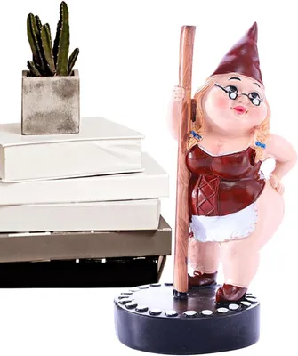 Immagine prodotto di Statua da giardino, gnomo danzante - Figura divertente - Decorazione per esterni - Resina dipinta a mano - 9,9 cm di altezza - Multicolor