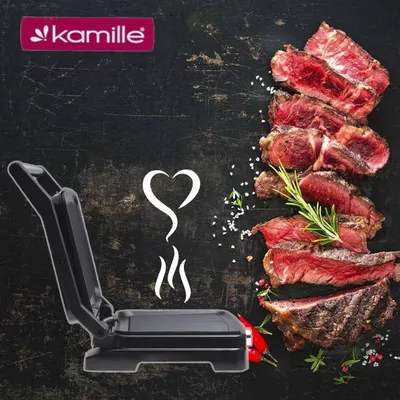 Produktbild von Elektrischer Grill 2000 W Klappbarer Sandwichtoaster Kamille