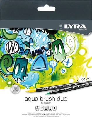 Productafbeelding van Aqua Brush Duo Brush Markers, set met 36 penseelstiften op waterbasis voor kunstenaars van alle leeftijden