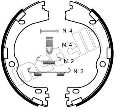 Produktbild von METELLI 53-0752K Handbremsbeläge für HYUNDAI Tucson (TL, TLE) Handbremse 190,0mm
