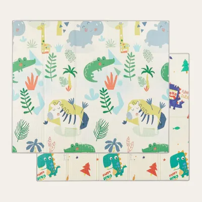 Productafbeelding van CASABEL Baby Speelmat, 180x150cm, Opvouwbare en Waterdichte Babymat met Junglepatroon