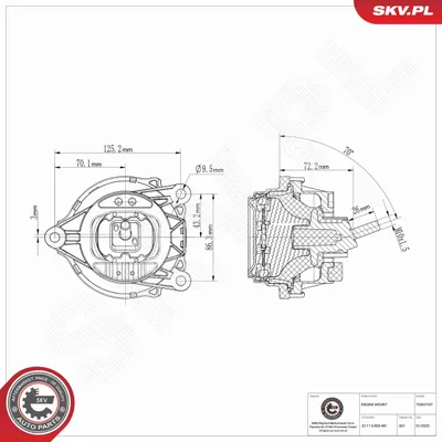 Produktbild von ESEN SKV Motorlager Hydrolager Links für BMW X3 (F25) 75SKV187