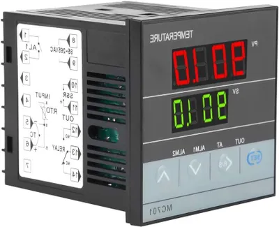 Productafbeelding van Digitale Temperatuurregelaar - PID Controller - Nauwkeurige Controle - Vlamvertragende Behuizing - 85mm Diep - Grijs