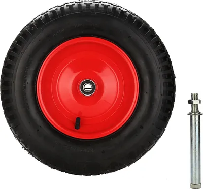 Immagine prodotto di ruota per carriola karpal con pneumatici 4,80/4,00-8 390 mm Pneumatico per carriola 200 kg Larghezza 95 mm incl. asse Ruota di ricambio Pneumatico per carriola