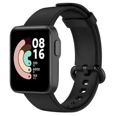Produktbild von Silikon-Smartwatch-Armband – Passend für Xiaomi Mi Watch Lite – Schwarz – Strap-it Uhrenarmband / Armband