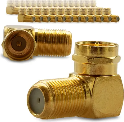 Produktbild von SAT F-Stecker Winkel Stecker 30x Adapter 90° Winkelstecker HD F-Buchse vergoldet