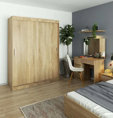 Produktbild von Geräumiger Kleiderschrank 150 cm VALESTRA - Sonoma-Eiche