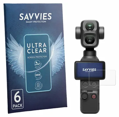 Produktbild von 6x Für DJI Osmo Pocket 4P Schutzfolie Savvies Displayschutz Display Schutz Folie Klar Transparent