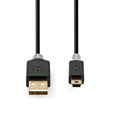 Zdjęcie produktu dla Nedis CCBW60300AT20, 2 m, USB A, Mini-USB B, USB 2.0, 0,48 Gbit/s, Antracyt