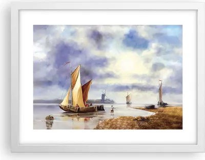 Produktbild von Gerahmtes Poster - Weißer Rahmen - Fischer Schiff Fan - 40x30 cm - Wand Bild - Wanddeko - Wandbilder - Kunstposter - Wandposter - Bilderrahmen - Bilder - Kunstdruck - Wandbild - P2WAA40x30-4318