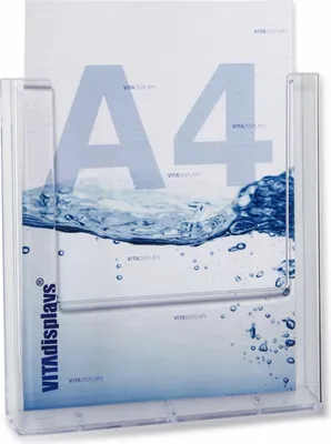 Produktbild von DIN A4 Prospekthalter (Wandmontage) inkl. Standclip