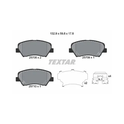 Produktbild von Textar Bremsbeläge vorne für Hyundai i30 Kia Ceed mit 15" Felgen