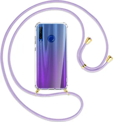 Produktbild von Handykette Backcover-Schutzhülle mit Band (Metall goldfarben) für Honor 20 Lite / 20e - violett