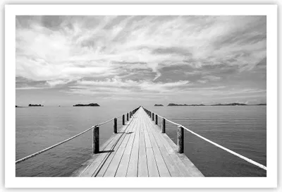 Produktbild von Poster - Poster ohne Rahmen - Holz Brücke Meer - 91,5x61 cm - Wand Bild - Wanddeko - Wandbilder - Kunstposter - Wandposter - Bilder - Kunstdruck - Wanddekoration - Wandbild - P2XAA91x61-4985
