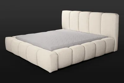 Produktbild von Bett Weißes Doppelbett Schlafzimmer Holzmöbel Design Polstermöbel Stoff