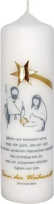 Produktbild von Weihnachtskerze "Sinn der Weihnacht" Elfenbein 220 x Ø 60 mm, 1 Stück