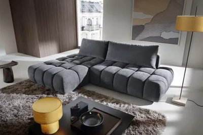 Produktbild von Masseno Ecksofa GARDA mit Schlaffunktion L-Form, Sofa mit Bettkasten, Wohnzimmersofa, Couch, Soffa, Bettsofa, Couchgarnitur- Grau, CASA 25