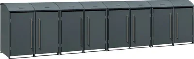 Obrázek produktu pro Kovový odpadkový koš Westmann Moderna 8 8x240 L antracit 83x556x135 cm