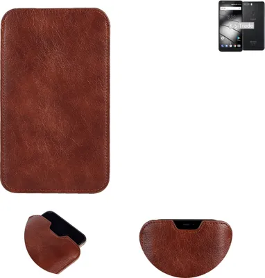 Produktbild von K-S-Trade Schutzhülle Handyhülle kompatibel mit Gigaset GS370 Plus Handytasche Kunstleder Sleeve in braun