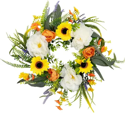 Produktbild von Osterkranz Farbenfroh Mit Pfingstrosen Kunstblumen Frühling Sommer Blumengirlande