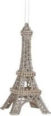 Produktbild von Weihnachtskugel 'Eifelturm', glitzernd - Christbaum-Hänger, L. 6,5cm W. 6,5 cm H. 14,5cm, Kunststoff - 1 Stück