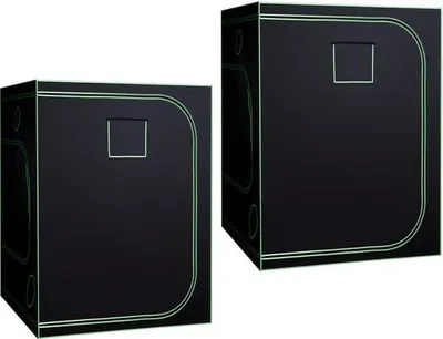 Image de Tente de culture d'intérieur, dimensions 150 x 150 x 200 cm, avec éclairage LED à spectre complet et système de ventilation, revêtue de mylar réfléchissant 600D, idéale pour les légumes et les fleurs