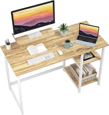 Immagine prodotto di Scrivania con vano portaoggetti 120cm Beige - Scrivania per ufficio GreenForest