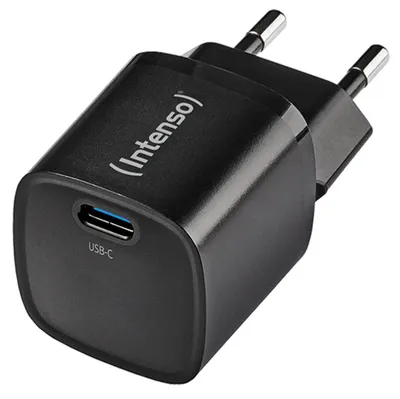 Produktbild von Intenso W30C Ladegerät 20W USB-C Netzteil Typ C Schnellladegerät PD 3.0 QC 4.0 Handy Ladegerät für iPhone & Samsung Universal Smartphone Ladeadapter in Schwarz