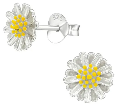 Produktbild von Ohrstecker Blume: 925 Silber Ohrringe „Margerite“