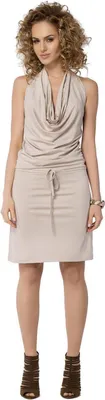 Produktbild von Kleid Wasserfall Ausschnitt; Beige 2XL/3XL 44/46