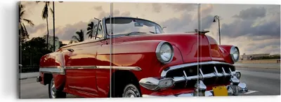 Produktbild von Bild auf Leinwand - Leinwandbild - Auto Kuba Himmel - 120x40cm - Wand Bild - Wanddeko - Wandbilder - Leinwanddruck - Bilder - Kunstdruck - Wanddekoration - Leinwand bilder - Wandkunst - CA120x40-0186