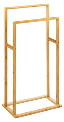 Produktbild von Handtuchständer für das Badezimmer, doppelt, aus Bambus, 42 x 24,2 x 81,5 cm