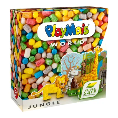 Produktbild von PlayMais World Jungle Bastel-Set für Kinder ab 3 Jahren | Circa 1000 PlayMais, Vorlagen & Anleitungen zum Basteln | Geschenke für Kinder | Fördert Kreativität & Feinmotorik