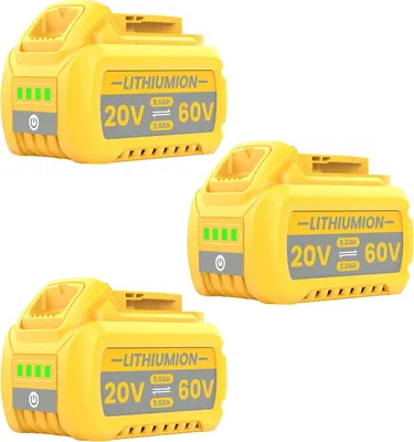 Zdjęcie produktu dla Akumulator do elektronarzędzi, pojemność 9000 mAh, napięcie 20 V/60 V, zestaw 3 sztuk 9000 mAh