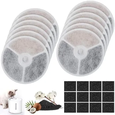 Produktbild von 12 Stück cat Water Filters Unit 3.0,Katzenbrunnen Filter für Petkit Eversweet Solo SE/Solo 2/3 Pro / 3 / 2s,Inklusive Filter für Katzenbrunnen und Filterschwamm