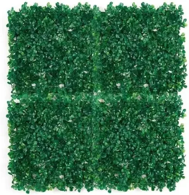 Produktbild von Kunstrasen Wandpaneele - Buchsbaum Heckenpaneele 12 Stück 50x50 cm - UV-geschützt - Für Außenbereich - Hängende Deko Sichtschutzwand - Grün