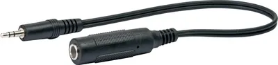 Obrázok produktu pre Schwaiger KHA4255 533, 3.5mm, Samec, 6.35mm, Samica, 0,2 m, Čierna