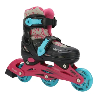 Immagine prodotto di Pattini in linea Champz per bambini - pattini in linea per principianti - rosa - misura 26-29 EU