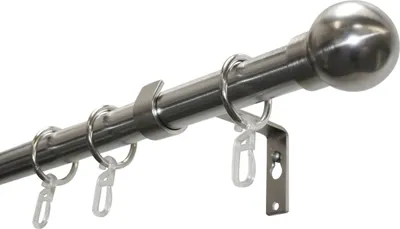 Produktbild von Gardinia Set Kugel 1-Lauf Ø 19 mm edelstahl-optik 160 cm