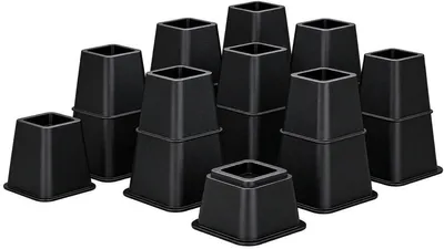 Productafbeelding van JustValue Meubelverhogers - Set van 18 - Voor Maximaal 9 Poten - 8, 13 of 20 cm - Zwart