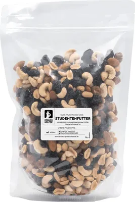 Produktbild von Studentenfutter, leckere Nussmischung mit Früchten, ungeschwefelt & ohne Zuckerzusatz, idealer Snack für zwischendurch, 1kg