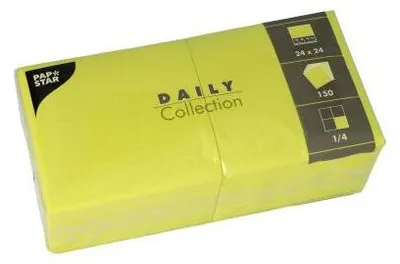 Produktbild von Servietten "DAILY Collection" 1/4-Falz 24 cm x 24 cm limonengrün
